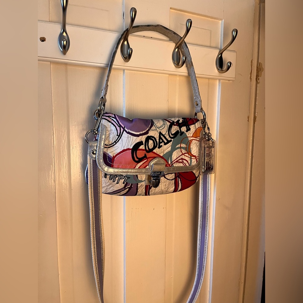 Coach Layla Poppy Metallic Hobo Crossbody - Picture 5 of 9